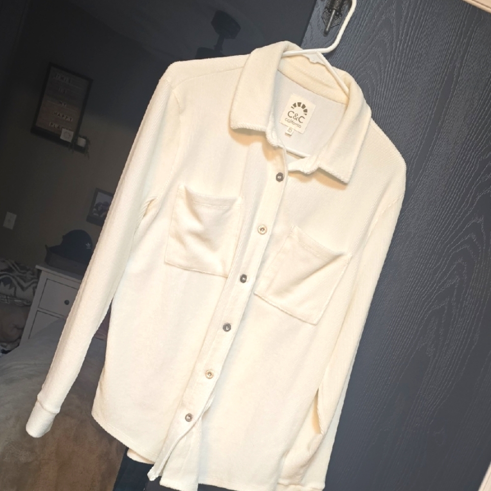 Cream Button-Up Shirt by C&C California